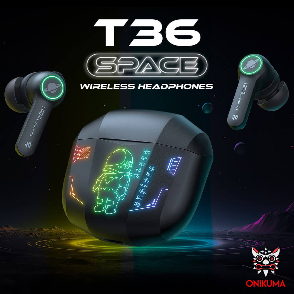 หูฟังเกมมิ่งไร้สาย ONIKUMA T36 มาพร้อมแสงไฟ RGB - อวกาศ_5